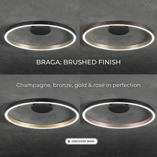 Braga LED lights in exclusive brushed finishes